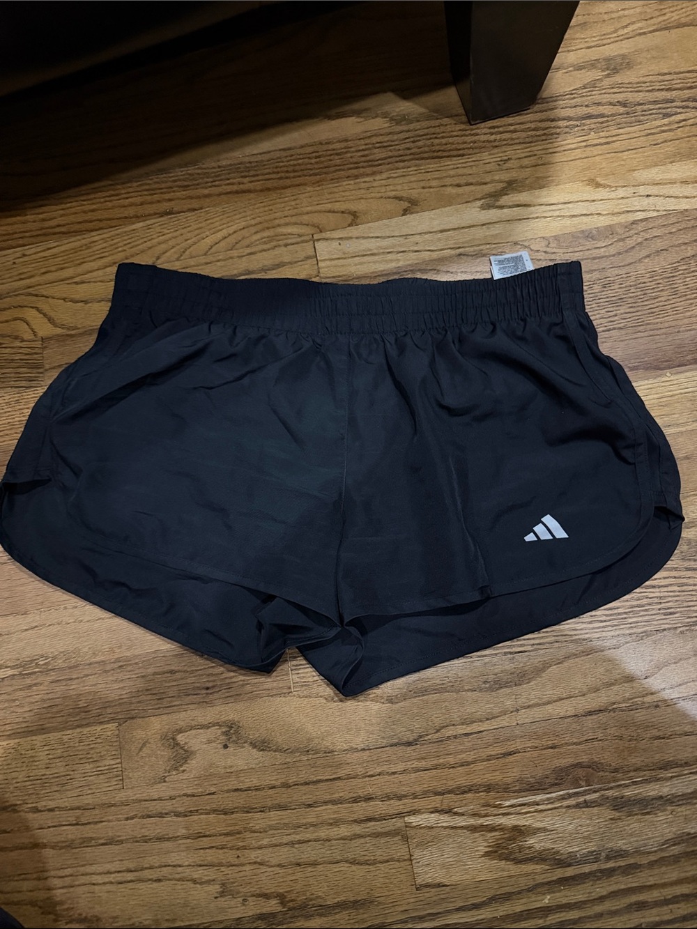 adidas Black Athletic Shorts with Reflective Logo